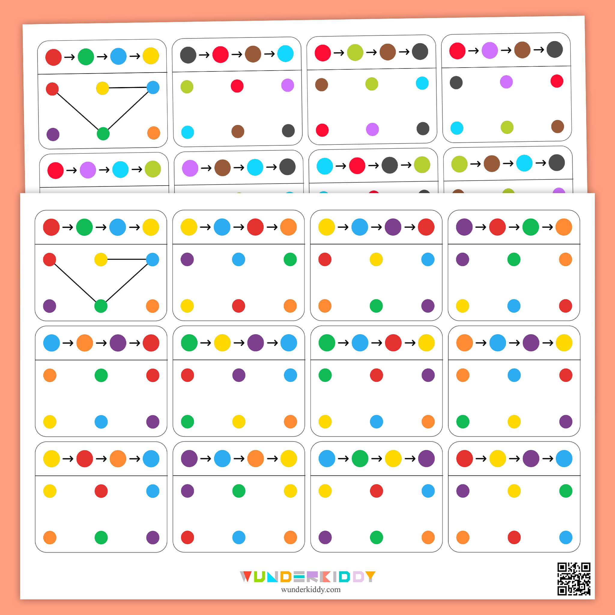 Visual Tracking Color Pattern Worksheets