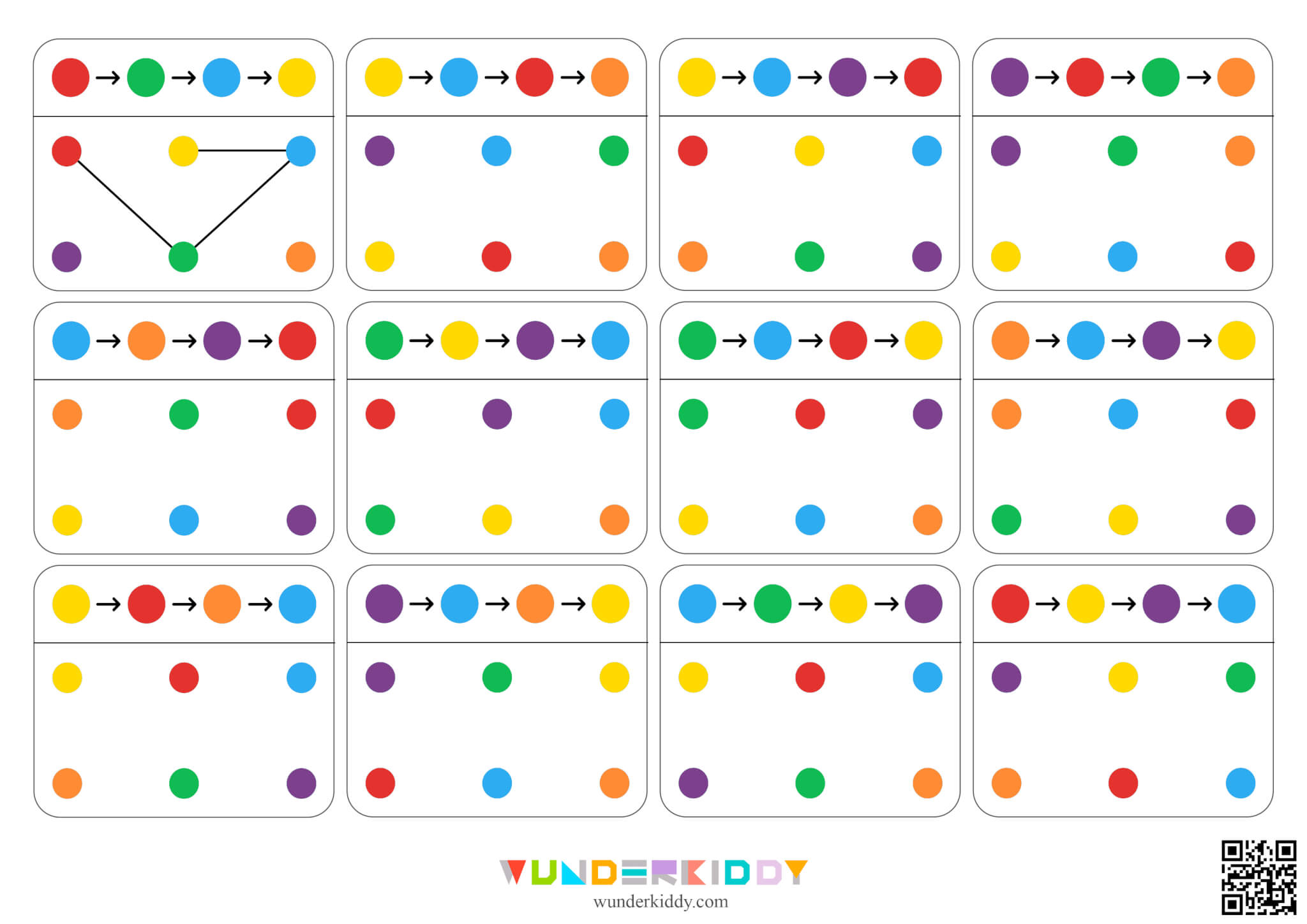 Visual Tracking Color Pattern Worksheets - Image 2