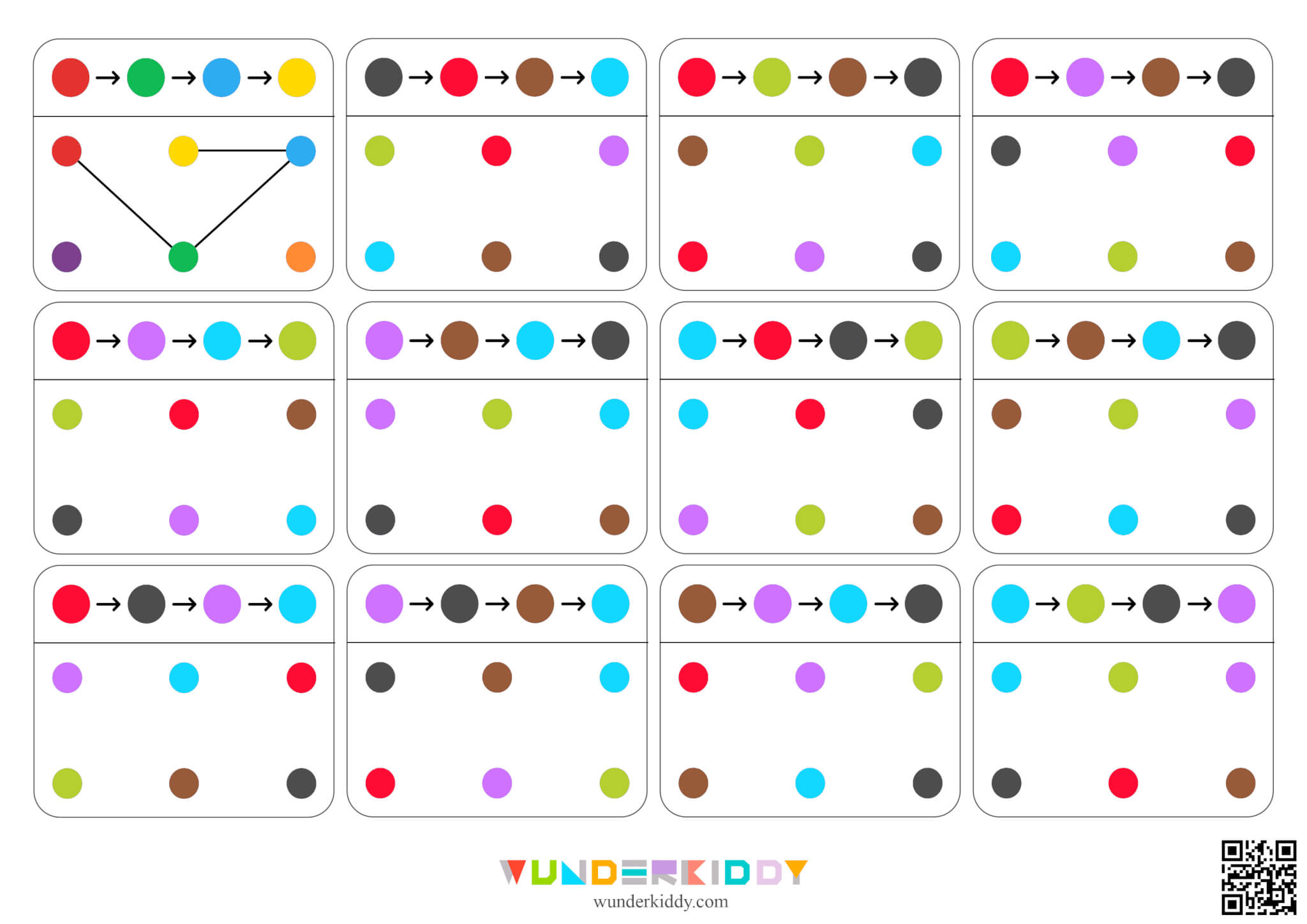 Visual Tracking Color Pattern Worksheets - Image 3