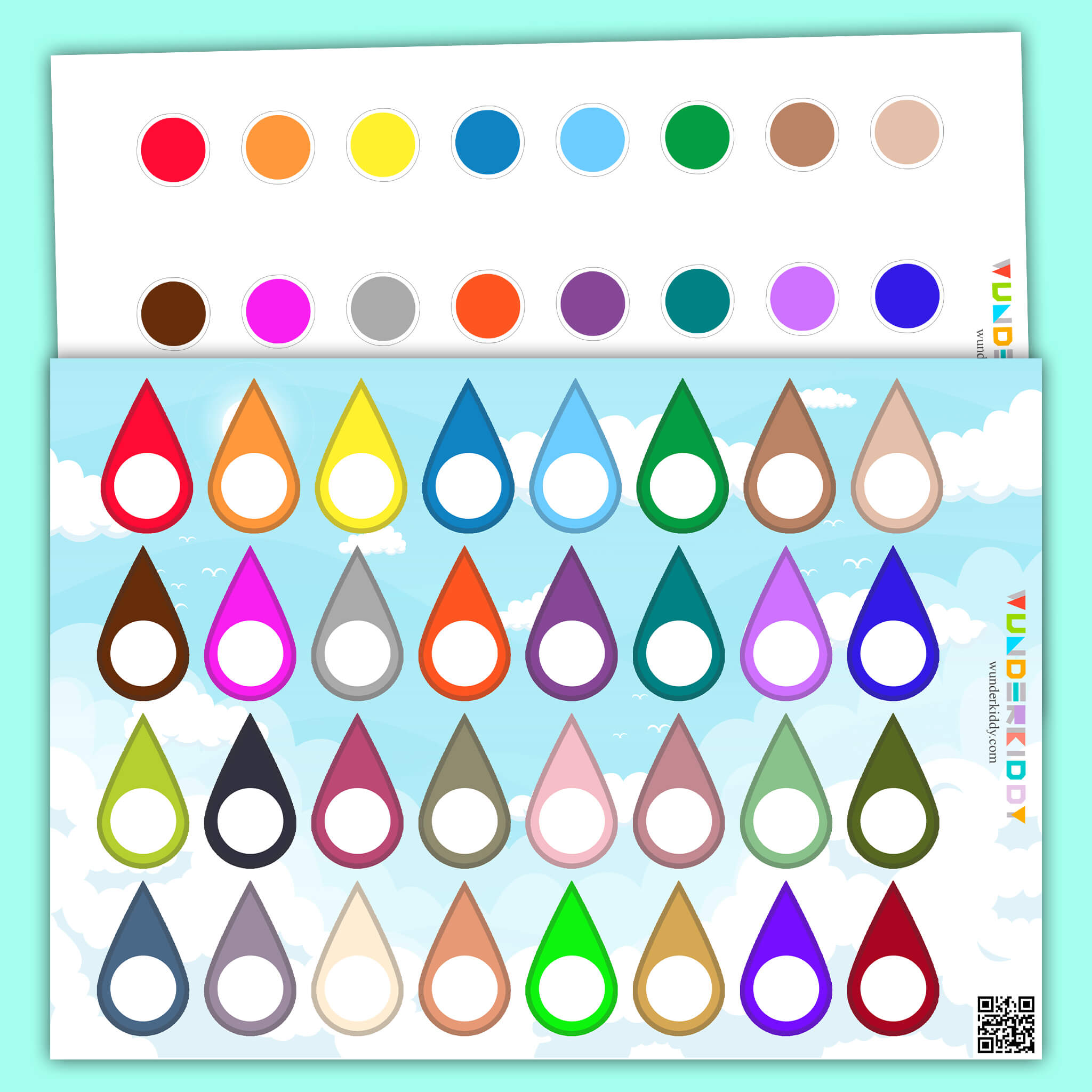 Water Droplets Color Matching Activity