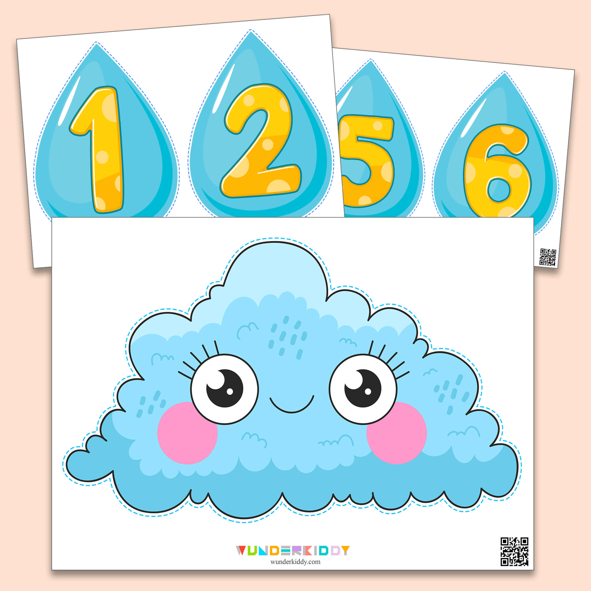Math Worksheets for Kids Water Droplets