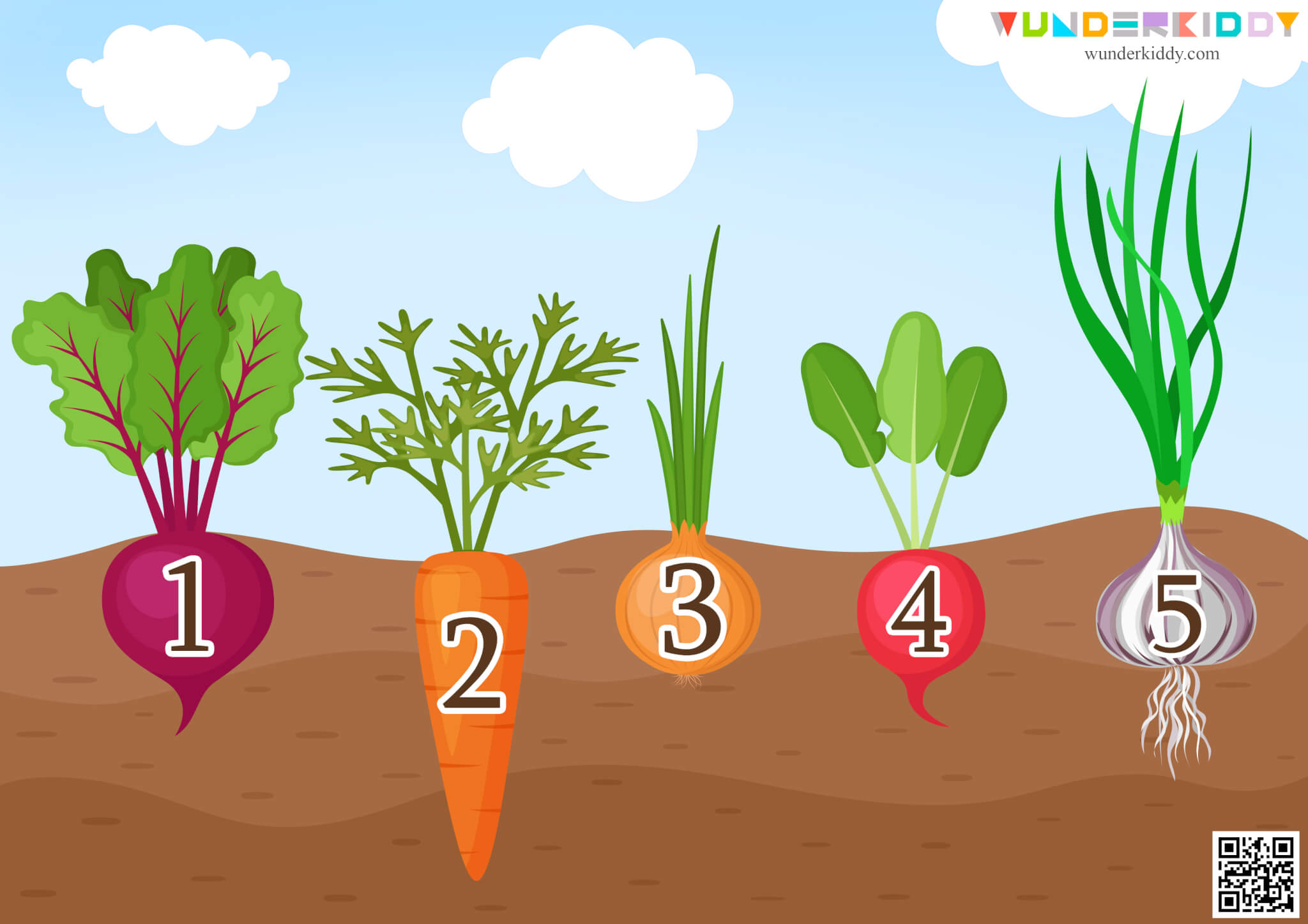 Math Worksheets For Preschoolers Watering the vegetable garden - Image 2