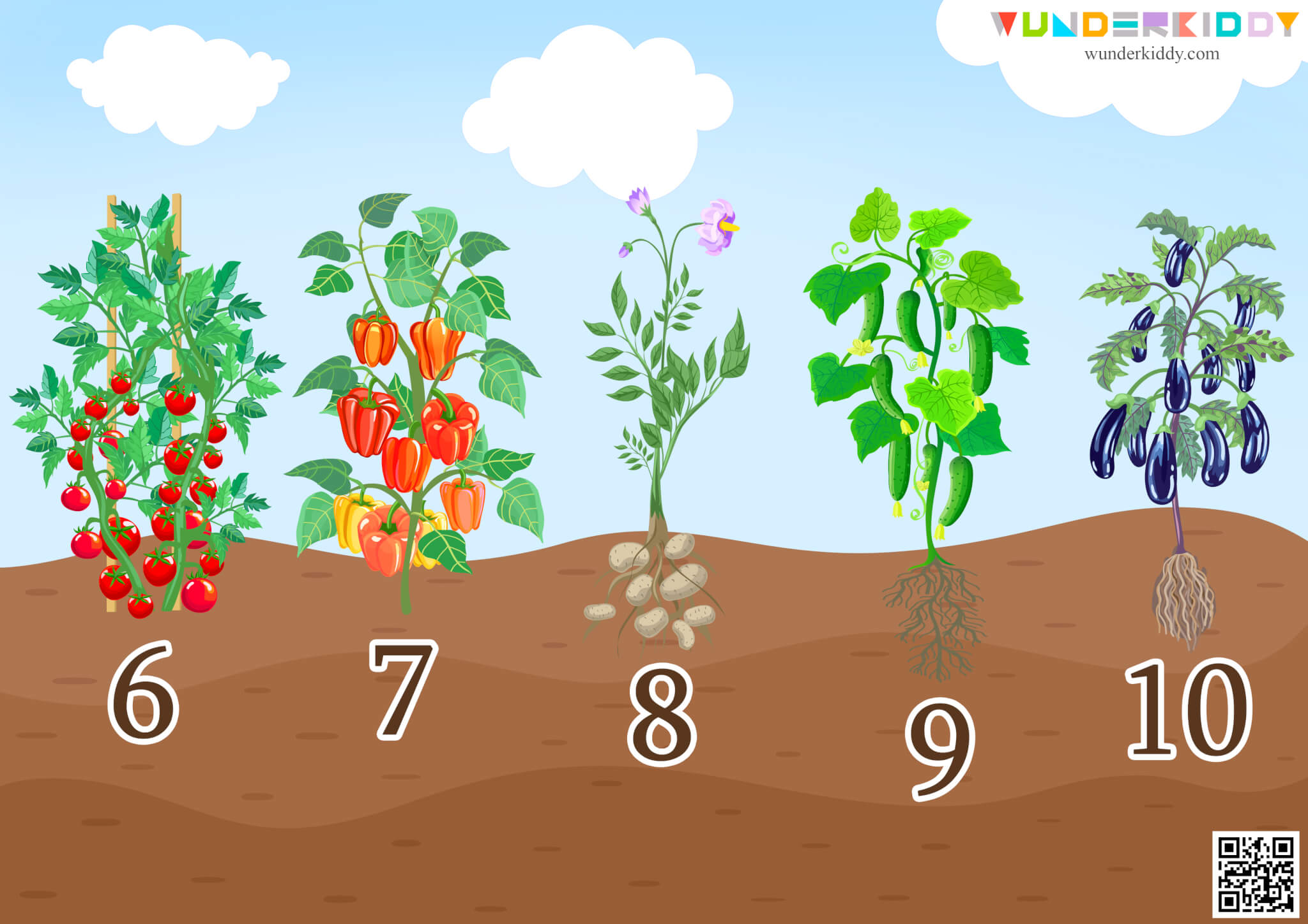 Math Worksheets For Preschoolers Watering the vegetable garden - Image 3