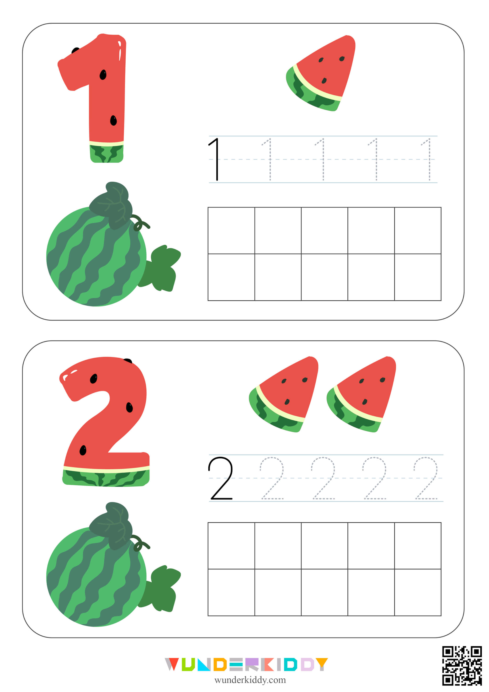 Watermelon Counting to 10 Math Cards - Image 2