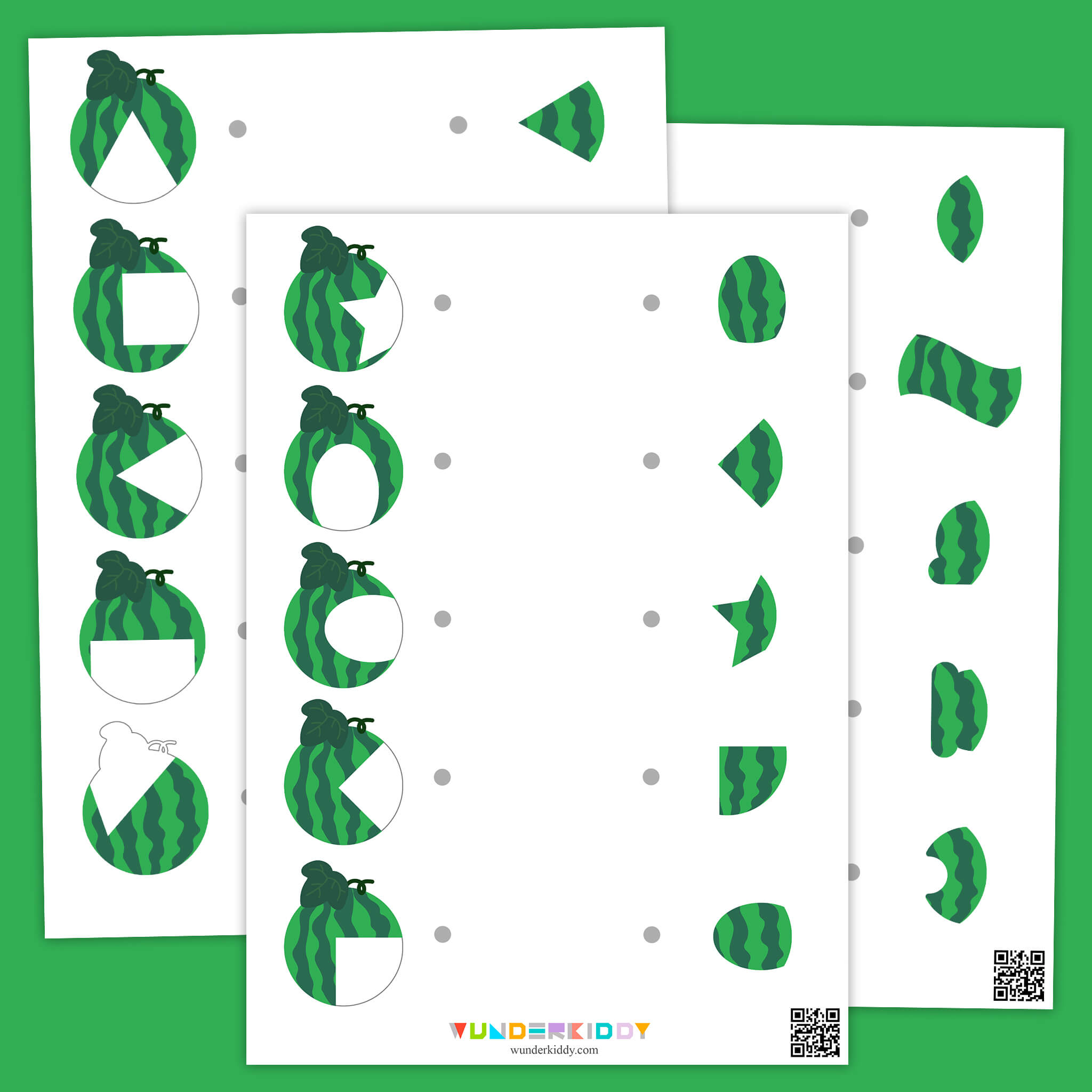 Watermelon Puzzle Matching Activity