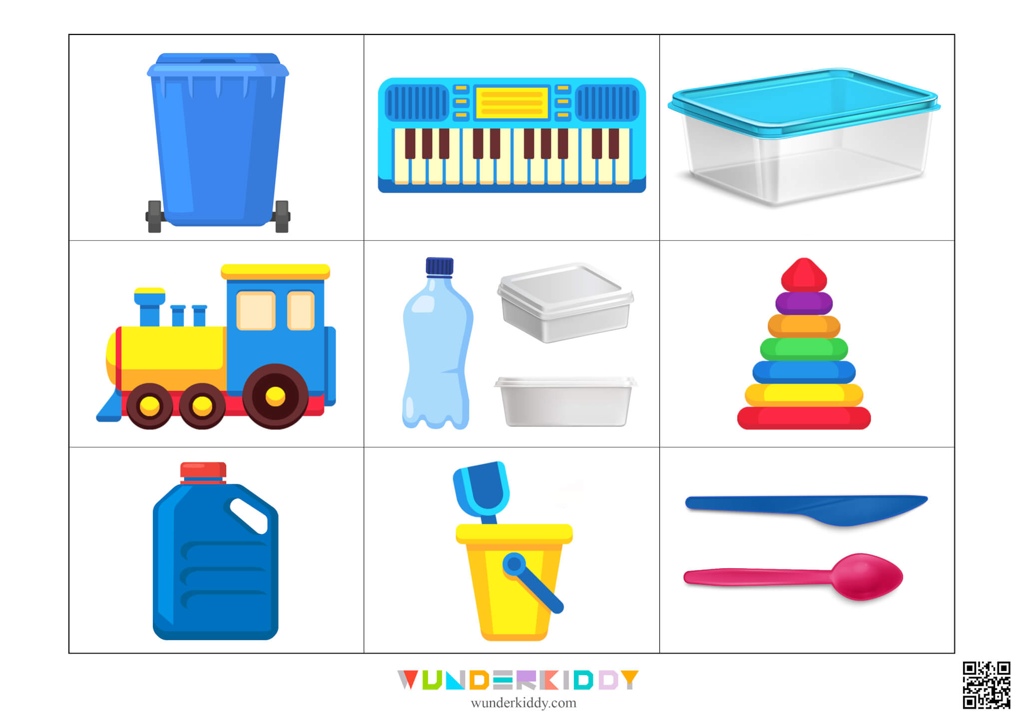 Printable Worksheet for Children Materials and Objects