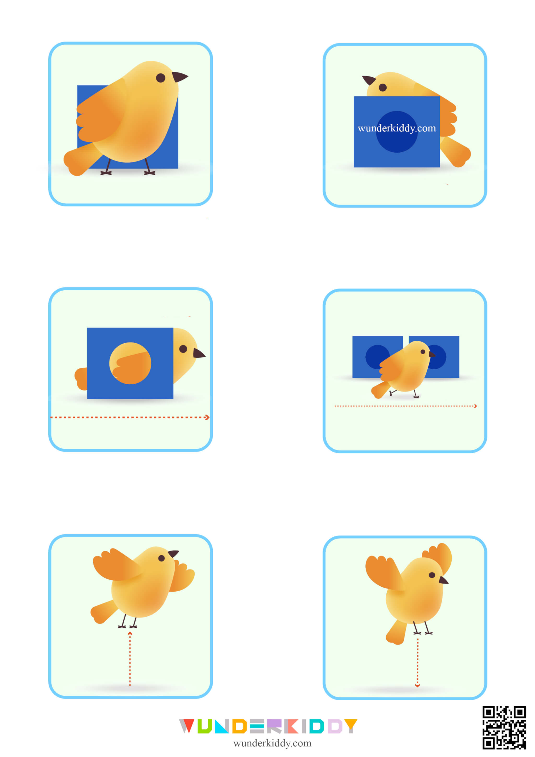 Prepositions Flashcards Where Is the Bird? - Image 3