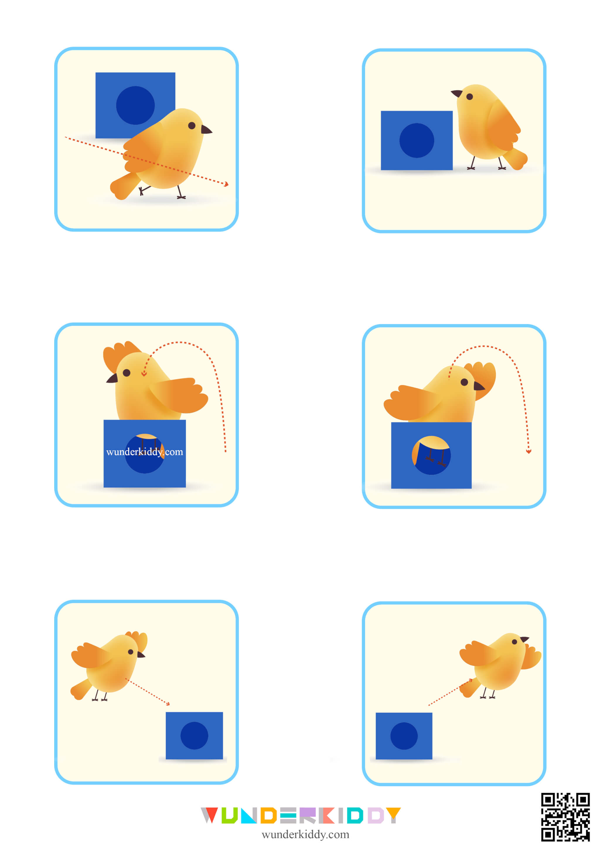 Prepositions Flashcards Where Is the Bird? - Image 4