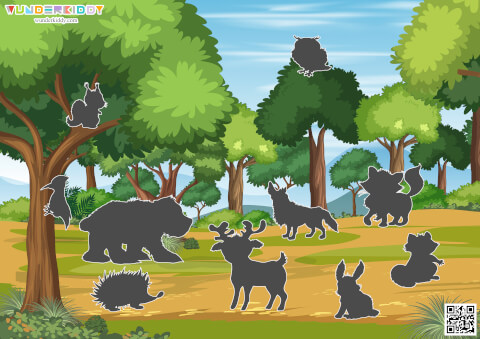 Shadow Matching Kindergarten Activity Wild Animals - Image 2