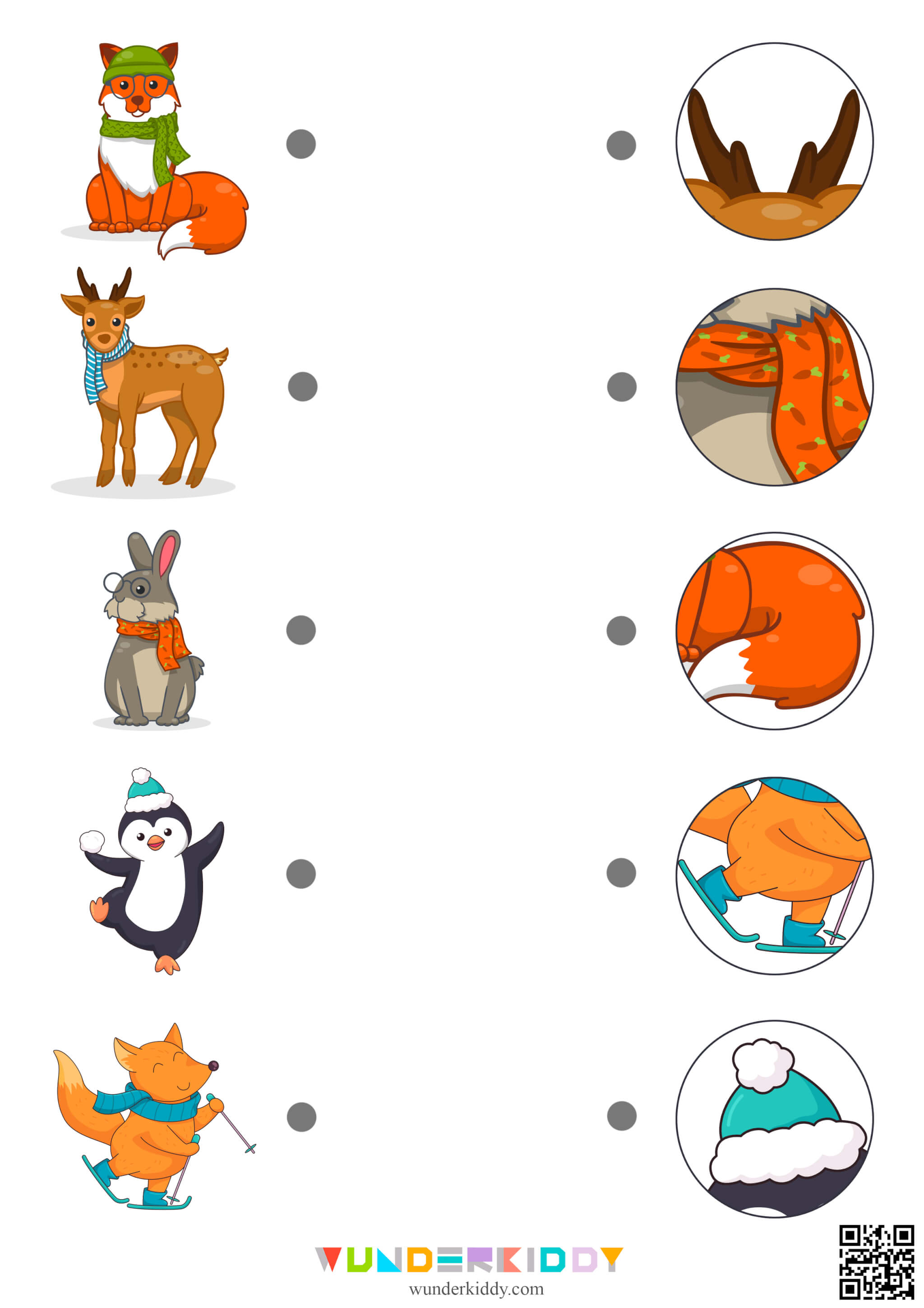 Winter Animals Matching Worksheets - Image 3