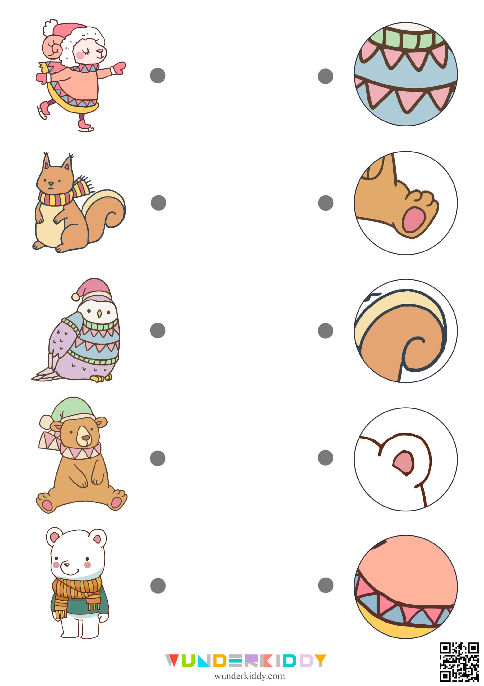 Winter Animals Matching Worksheets - Image 5