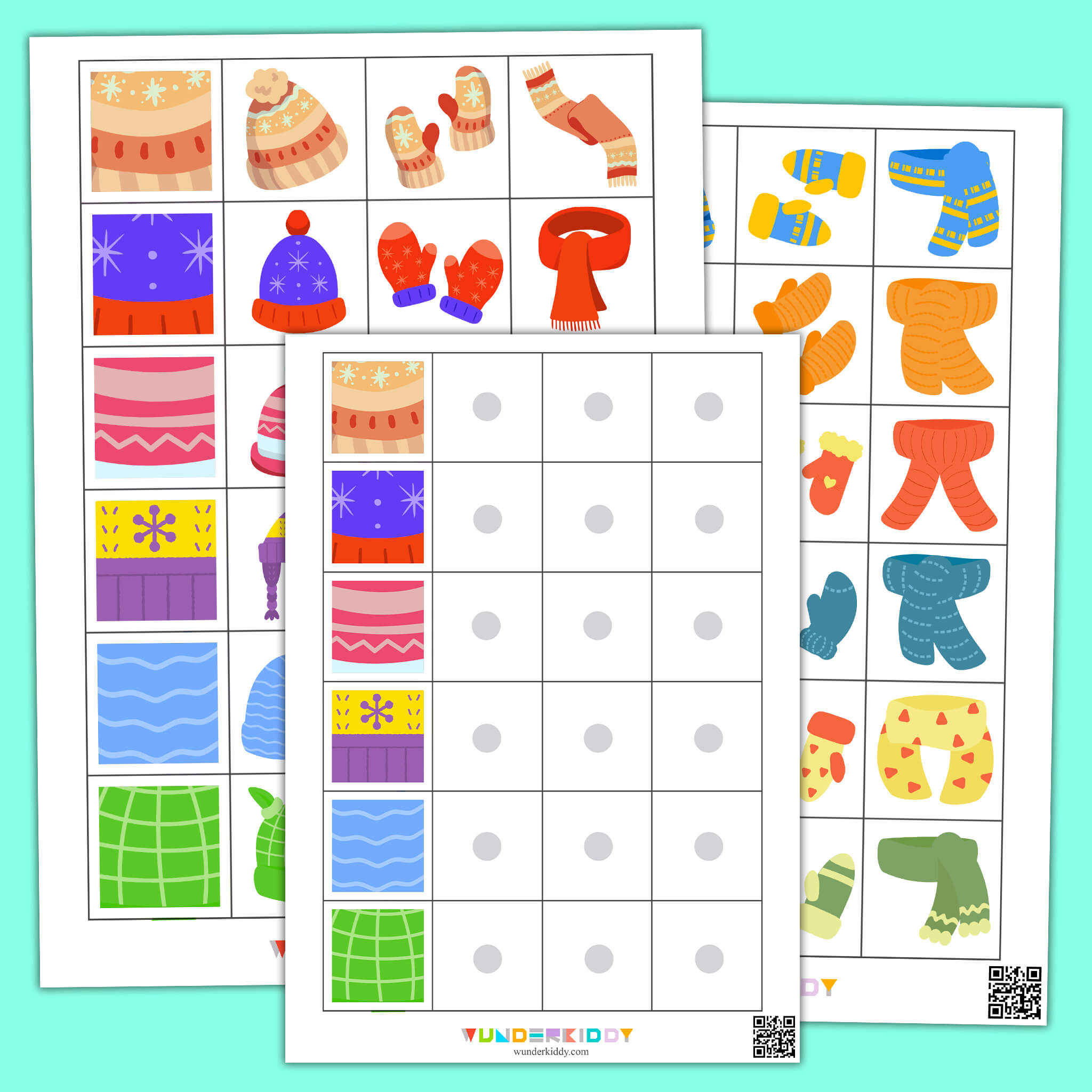 Winter Clothing Color Sorting Activity