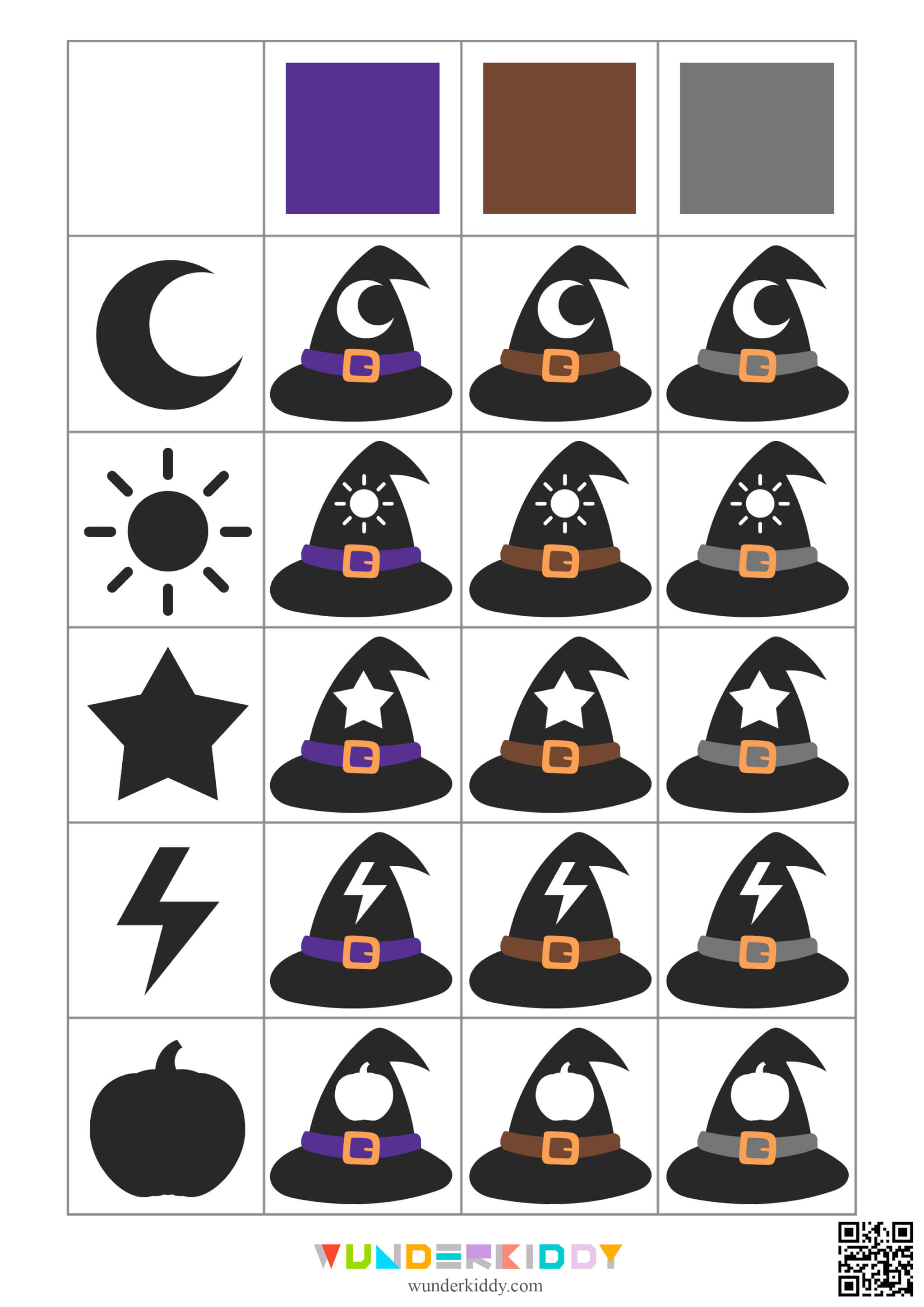 Witch Hat Matching Worksheets - Image 5