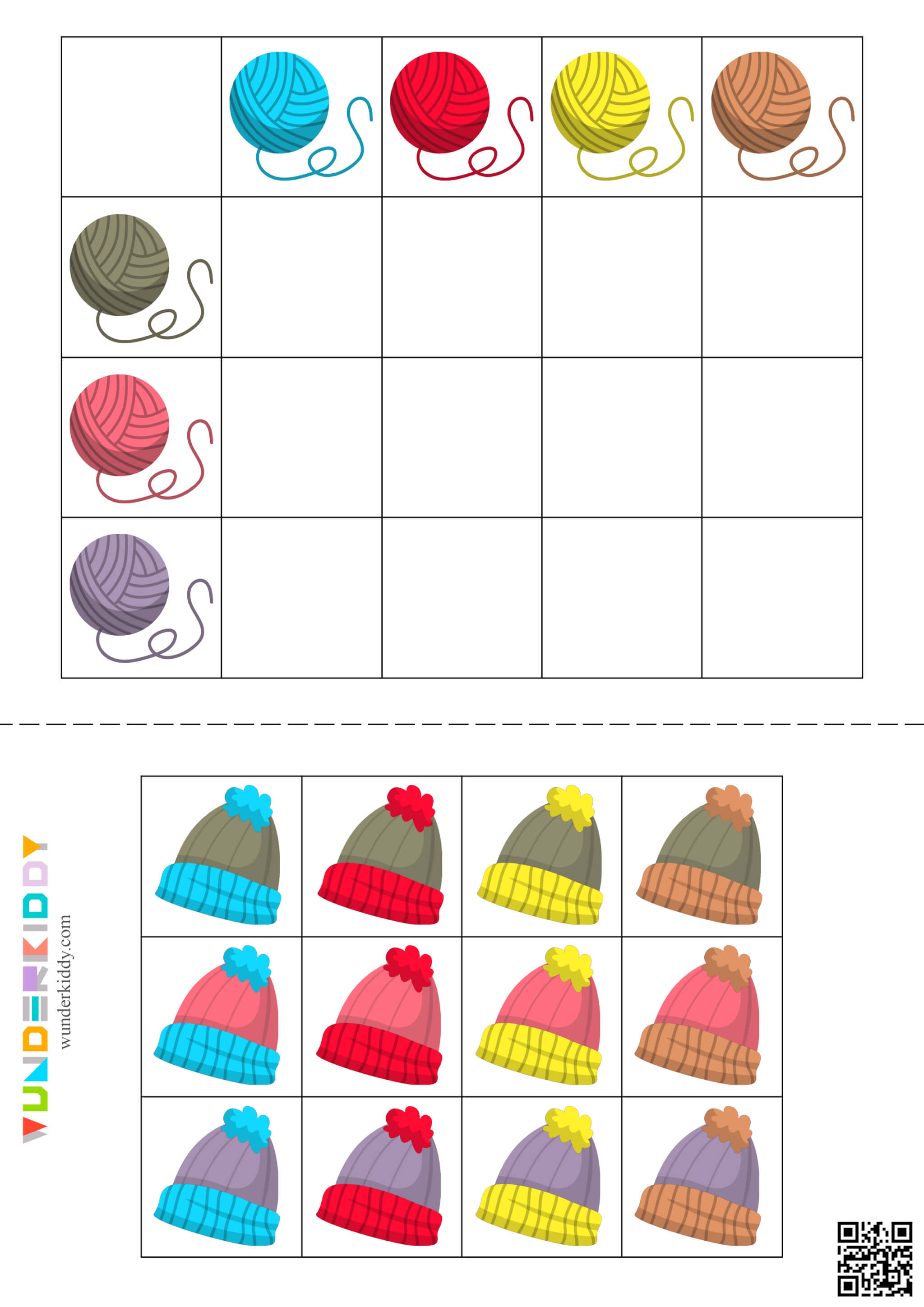 Yarn and Hat Matching: Two-Color Logic Activity - Image 5