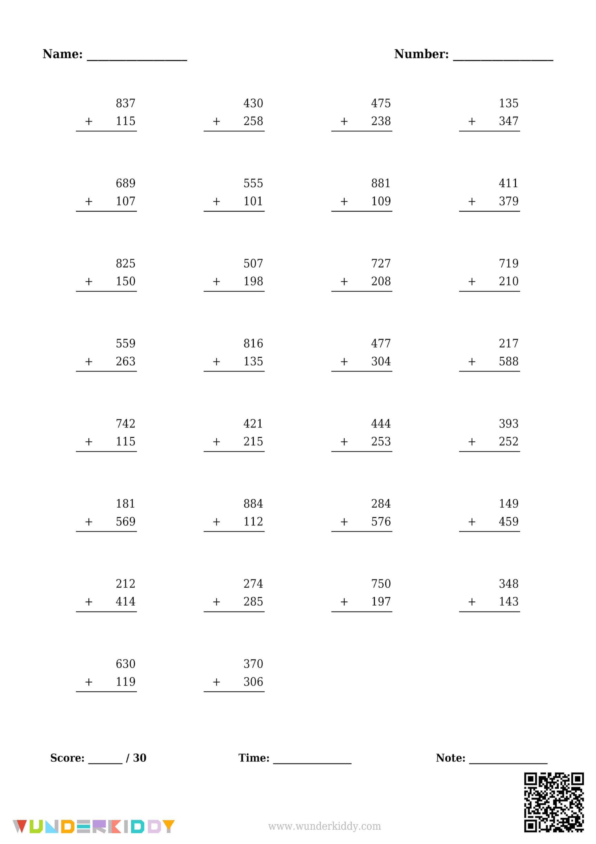 Adding 3-Digit Numbers Activity Sheet - Image 7