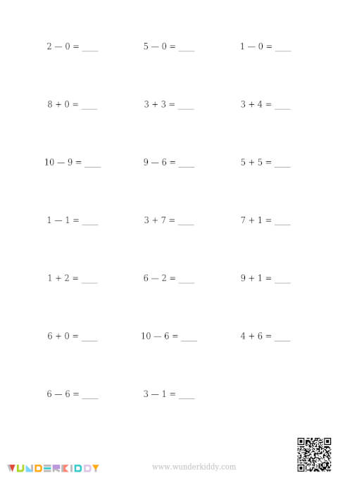 Fiches de calculs simples à un chiffre - Image 3