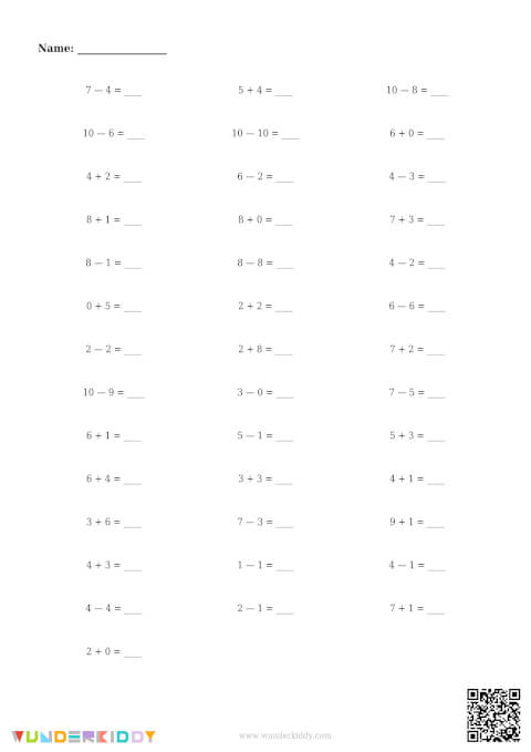 Fiches de calculs simples à un chiffre - Image 8