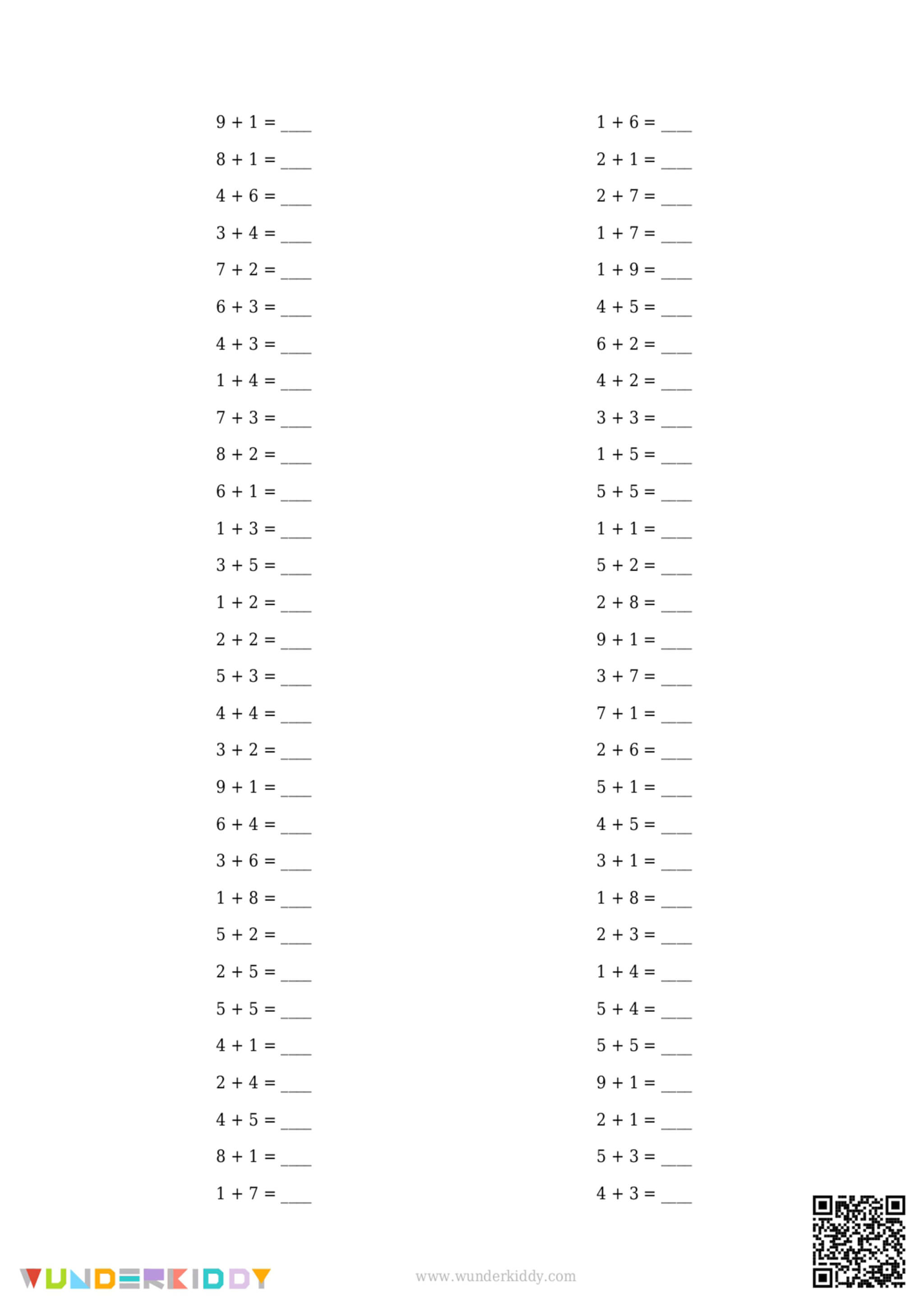 Fiches d’activité d’addition à un chiffre - Image 2