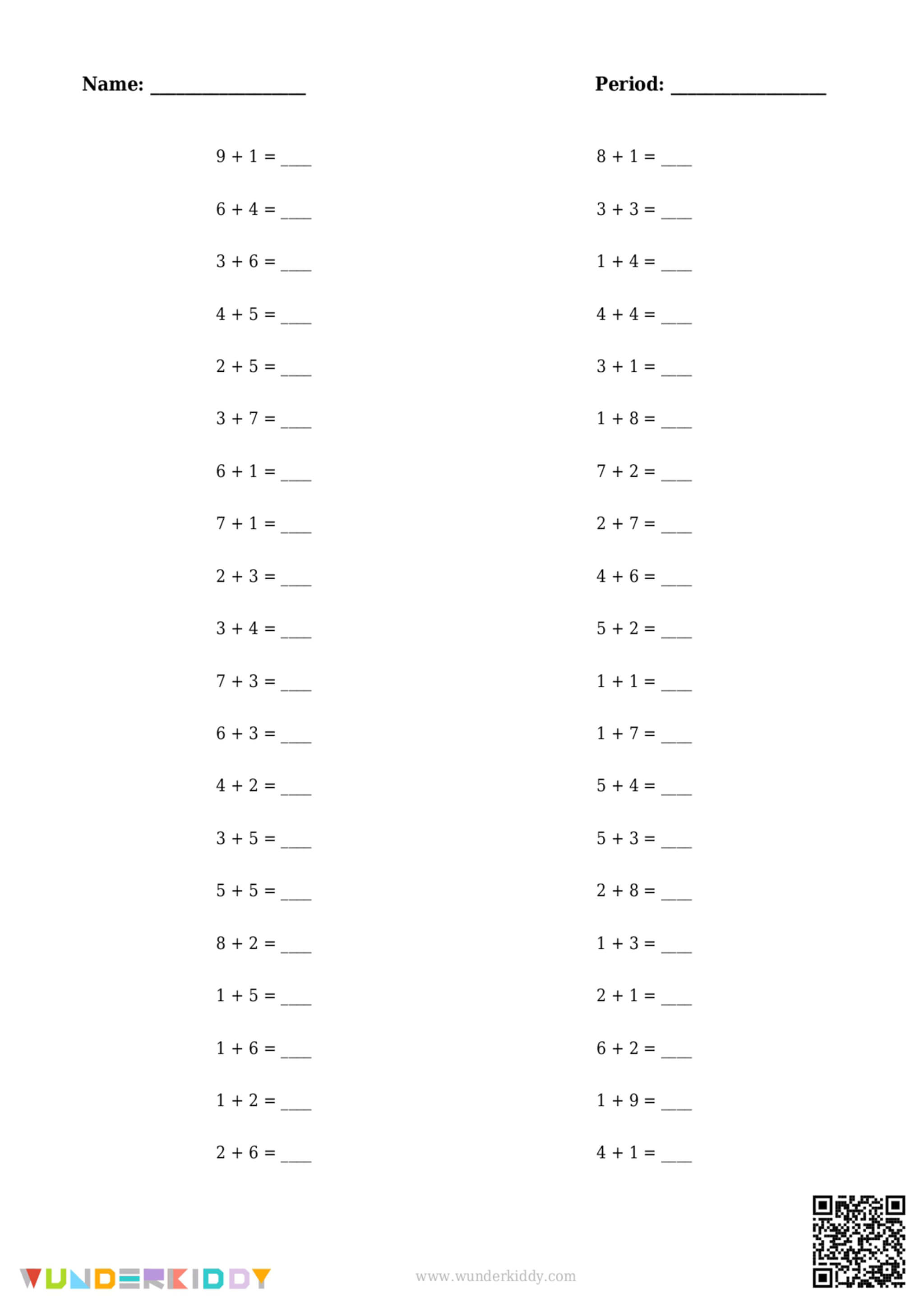 Fiches d’activité d’addition à un chiffre - Image 3