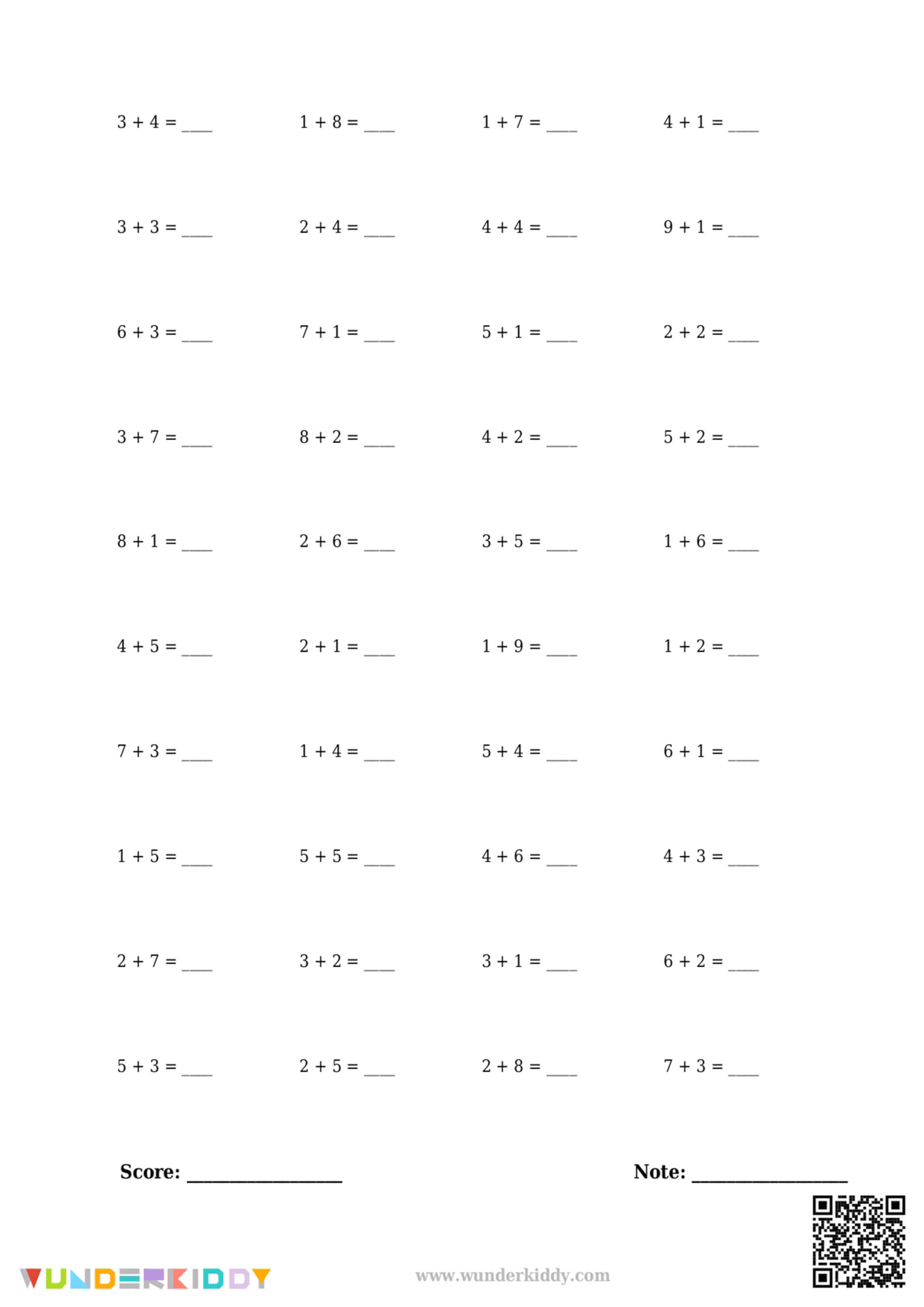 Fiches d’activité d’addition à un chiffre - Image 4