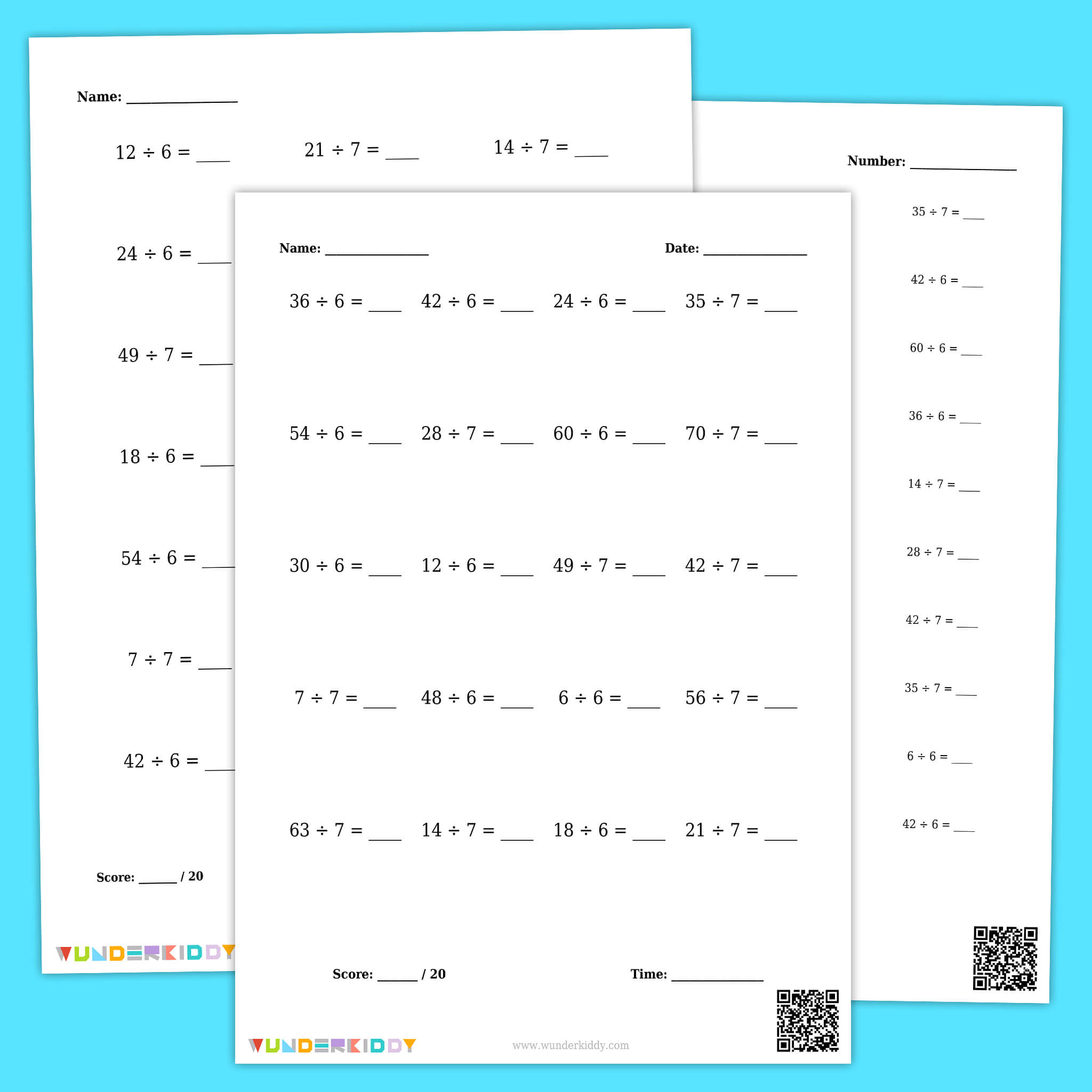 Worksheet Generator «Division by 6 and 7»